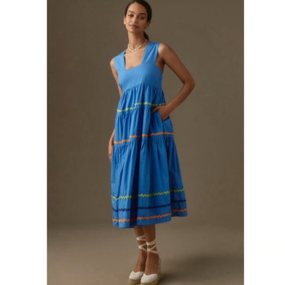 NWOT Anthropologie Helena square neck dress 1X - Picture 3 of 7